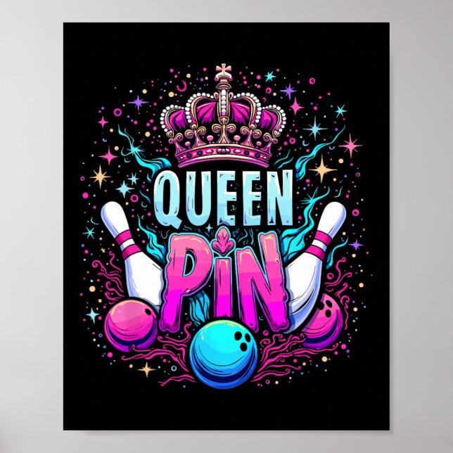 Poster Reine Chemise À Noeud Joueuse De Quilles Ligue De  (Devant)