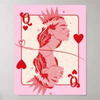 Reine de Cœur Art Prépa Rouge et Rose