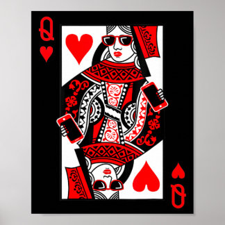 Poster Reine de coeur féminine - Saint-Valentin vintage C