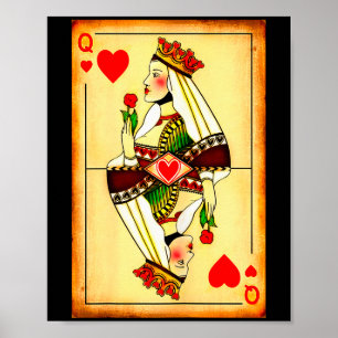 Poster Reine De Coeur Saint-Valentin Vintage Couple Corre