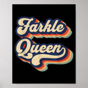 Poster Reine de Farkle Jeu de dés Farkle vintage Femmes