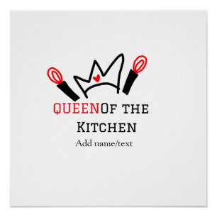 Poster Reine de la cuisine chef cuisine ajouter nom couro