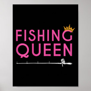 Poster Reine de la pêche - Cadeau drôle de tenue de dame