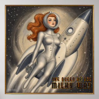 POSTER REINE DE L'UNIVERS IMPRIMÉ SCI-FI
