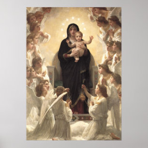 Poster Reine des Anges Regina Angelorum par Bouguereau