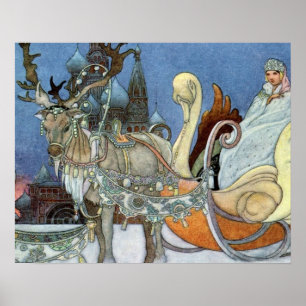 Poster Reine des neiges Russe Princesse Reindeer