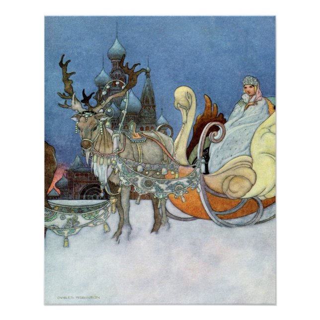 Poster Reine des neiges Russe Princesse Reindeer (Devant)