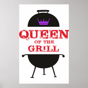 Poster Reine Du Grill, Rouge Couronne Violet