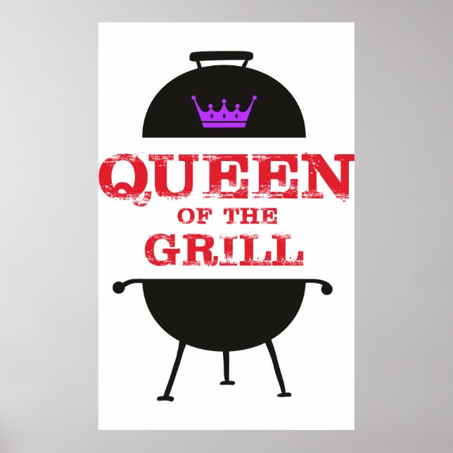 Poster Reine Du Grill, Rouge Couronne Violet (Devant)