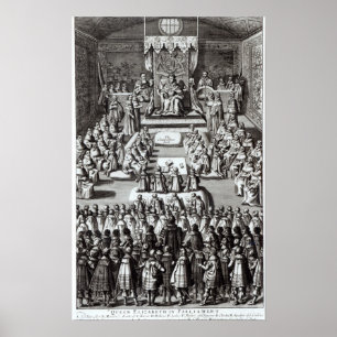 Poster Reine Elizabeth I et Parlement