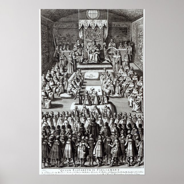Poster Reine Elizabeth I et Parlement (Devant)