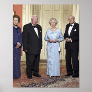 Poster Reine Elizabeth ll, Tony Blair, Margaret Thatcher