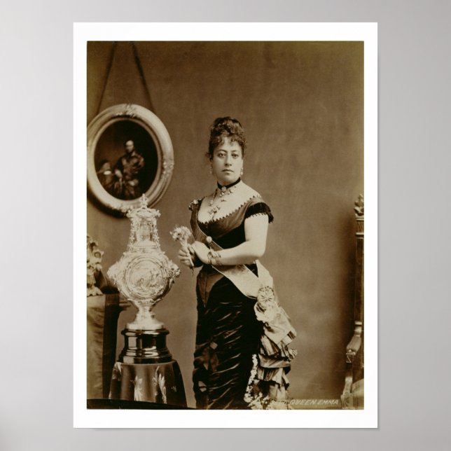 Poster Reine Emma (1836-85) (photographie sépia) (Devant)