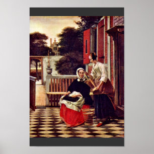 Poster Reine Et Serveuse De Hooch Pieter De (Meilleure Qu