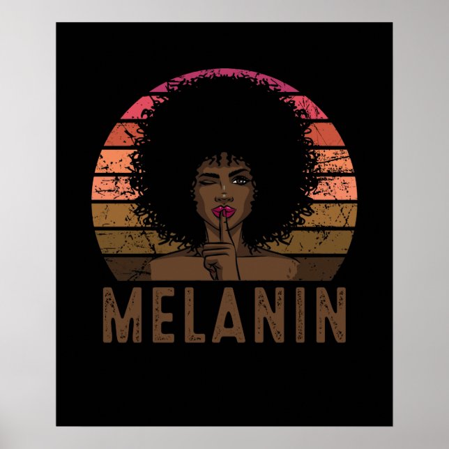 Poster Reine noire Afro Melanin (Devant)