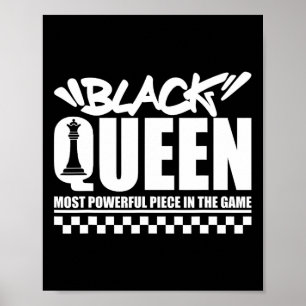 Poster Reine noire la plus puissante des échecs Afro-Amér