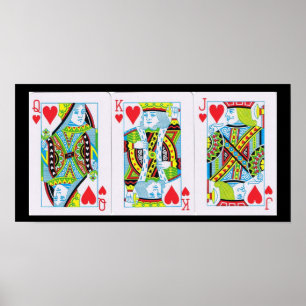 Poster Reine, Roi, Jack des Coeurs
