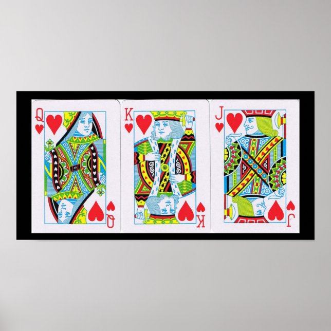 Poster Reine, Roi, Jack des Coeurs (Devant)