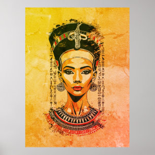 Poster Reine royale d'Égypte – Art néo-pharaonique modern