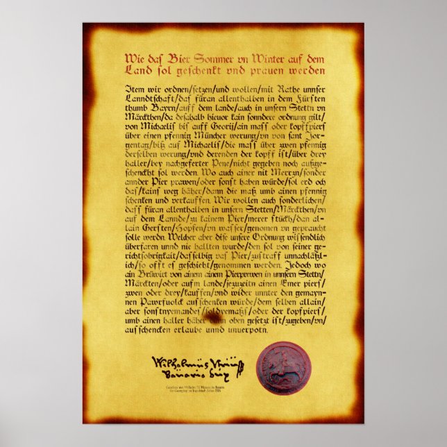 Poster Reinheitsgebot Imprimer (Devant)