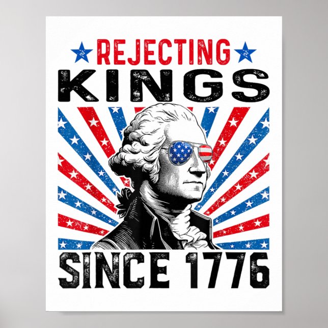 Poster Rejeter les rois depuis 1776 Distressed Drapeau am (Devant)