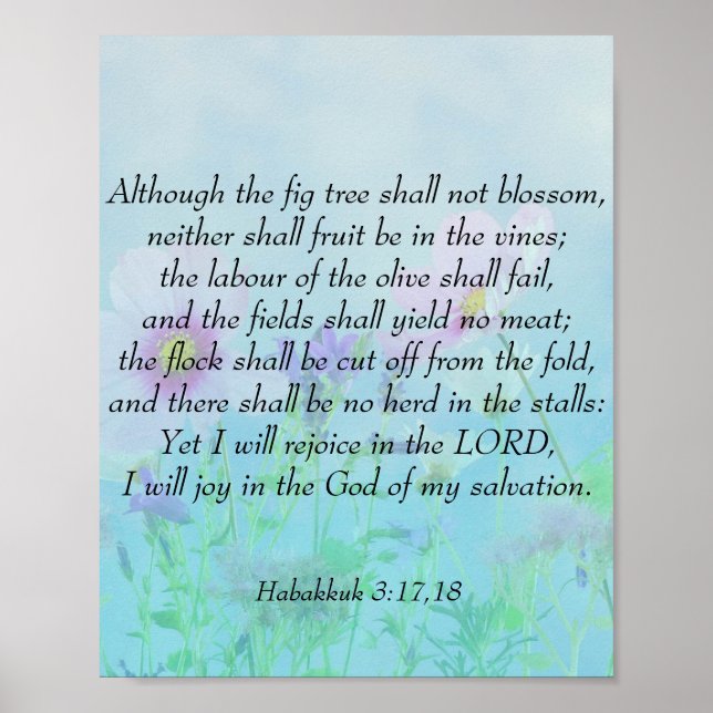 Poster Rejoice in the Lord - Habakkuk 3:17,18 (Devant)