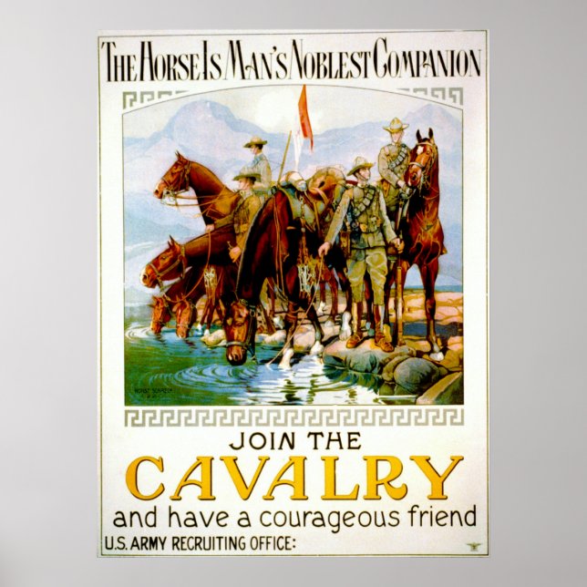 Poster Rejoignez la cavalerie 1920 (Devant)