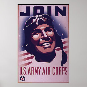 Poster Rejoignez Le Corps Aérien De L'Armée