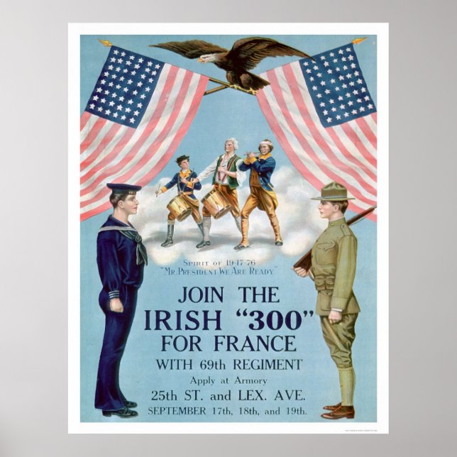 Poster Rejoignez l'Irish "300" pour la France (US02064) (Devant)