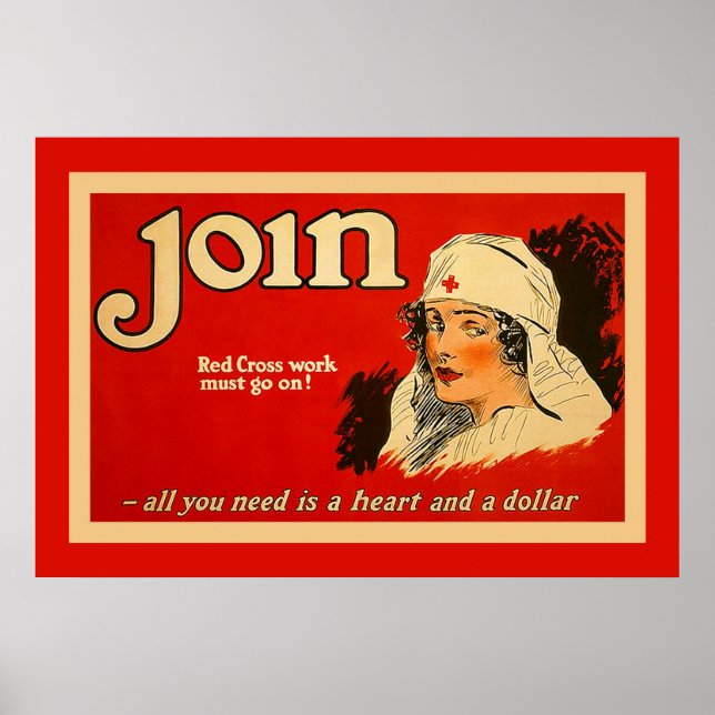Poster Rejoindre ~ Infirmière Vintage WW1 (Devant)