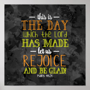 Poster Réjouissez-vous et soyez heureux Typographie Bible