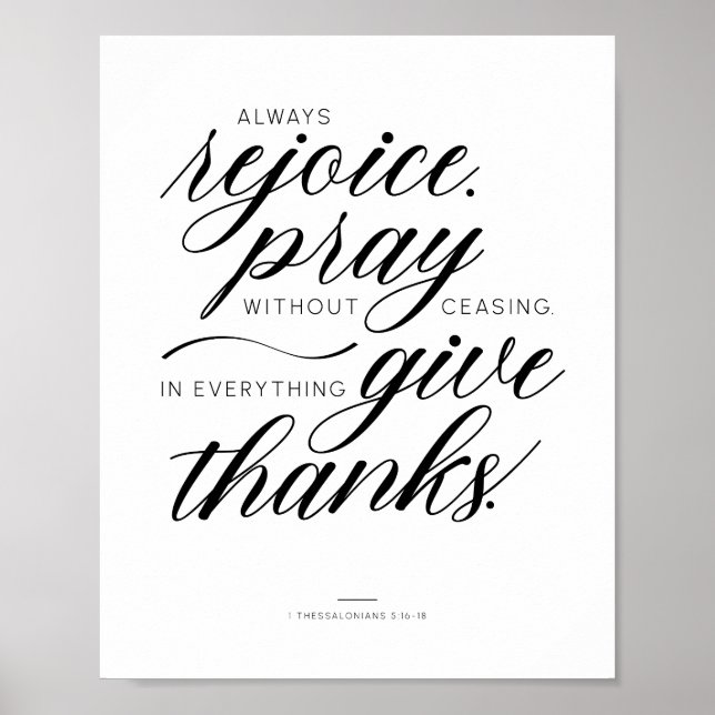Poster Réjouissez-vous toujours. Priez sans cesser. Devis (Devant)