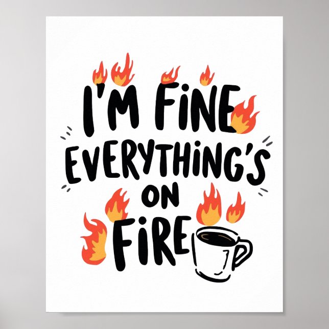Poster Relatable Dark Humor with Flames (Devant)