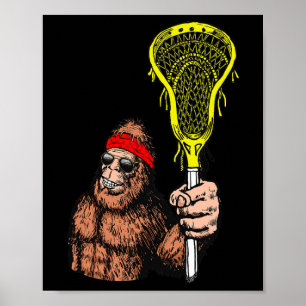 Poster Relax Bro ! Funny Sasquatch Lax Bigfoot Lacrosse V