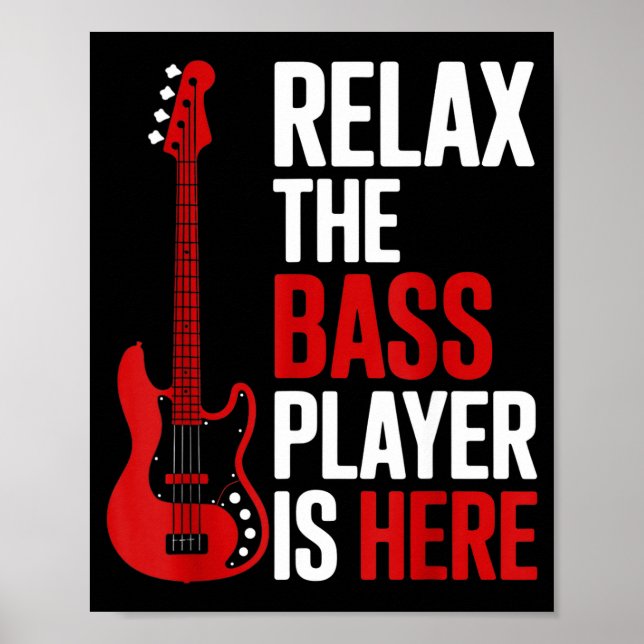 Poster Relax The B Player Is Here Retro Guitar Musician F (Devant)