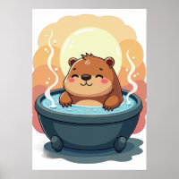 Relaxation Baignoire Capybara Vibes Détente Art Co