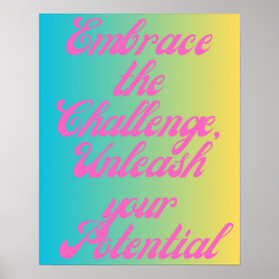 Poster Relever le défi de la typographie motivationnelle