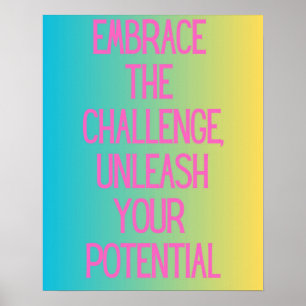 Poster Relever le défi La typographie motivationnelle