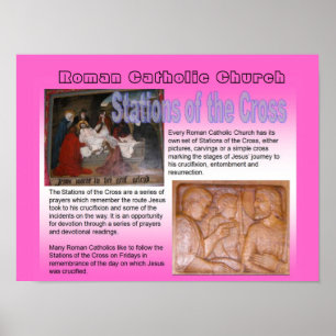Poster Relgion, stations catholiques de la croix