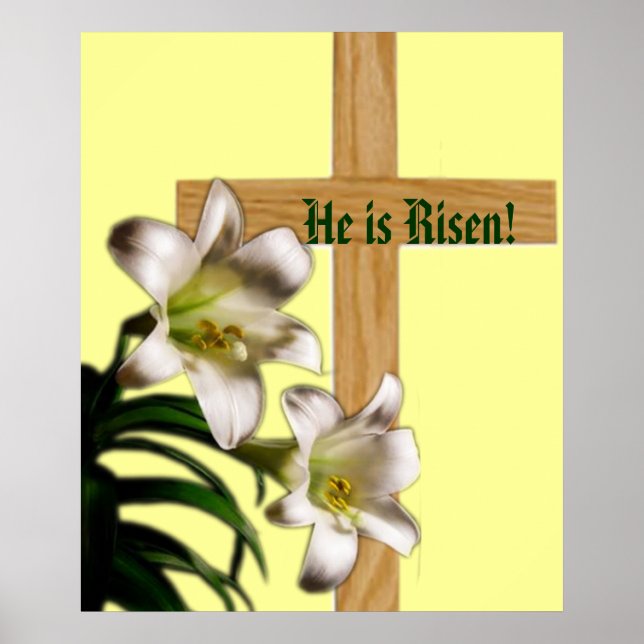 Poster religieux de Pâques Imprimer - Il est ressu (Devant)