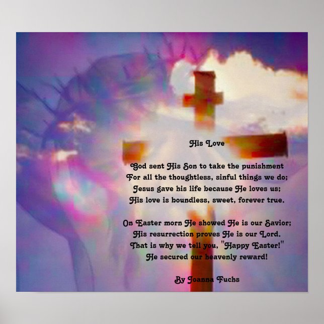 Poster religieux de Pâques - Jésus et Croix (Devant)