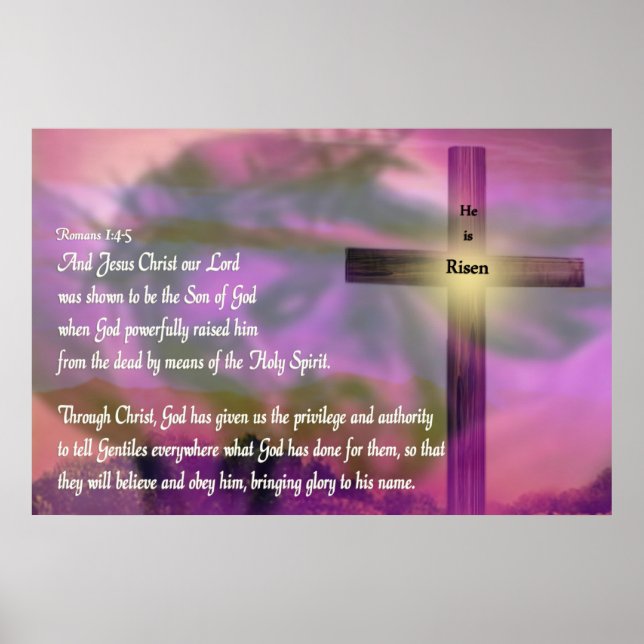 Poster religieux de Pâques - Jésus - Il est ressus (Devant)