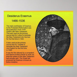 Poster Religion, Histoire, Desiderius Erasmus
