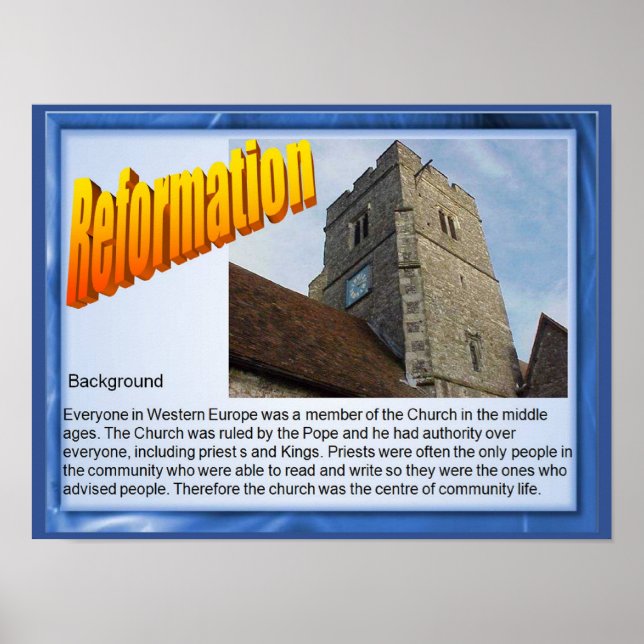 Poster Religion, Histoire, Réforme, arrière - plan (Devant)