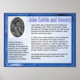 Poster Religion, Histoire, Réforme John Calvin