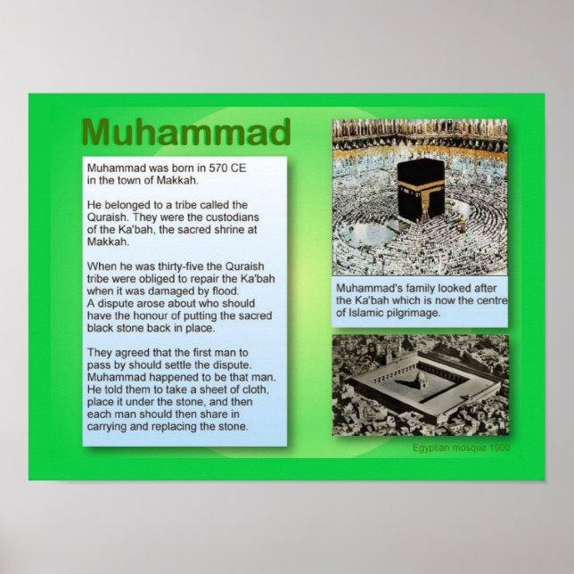 Poster Religion, Islam, Mahomet (Devant)