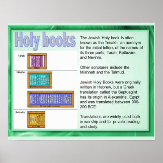 Poster Religion, Judaïsme; Livres Saints, Écritures