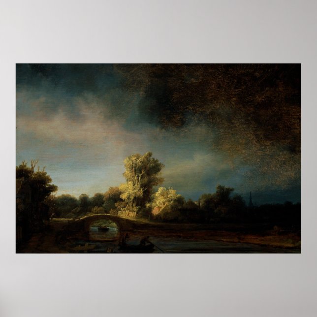 Poster Rembrandt Art Peinture Paysage (Devant)