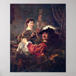 Poster Rembrandt - Autoportrait avec Saskia