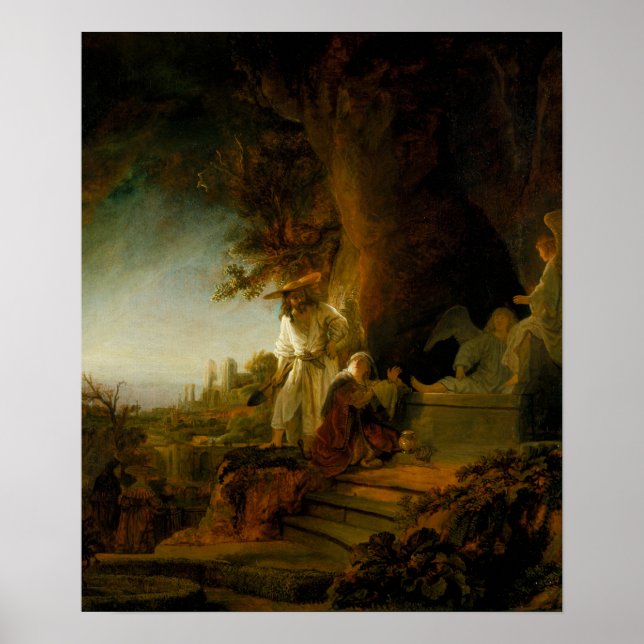 Poster Rembrandt - Christ et Sainte Marie-Madeleine à la  (Devant)